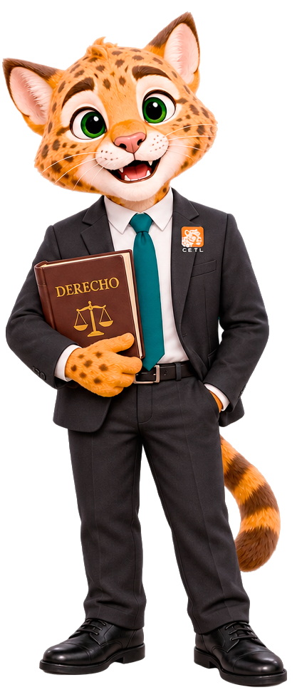 Cetlin, la mascota de CETL, representando la Licenciatura en Derecho