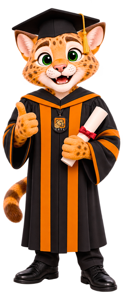 Cetlin, la mascota de CETL, representando la Doctorado en Educación
